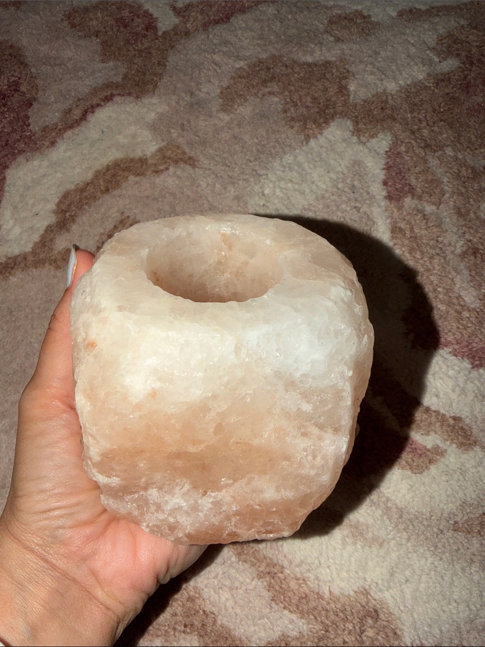 Pink Himalayan Salt Tea-light Candle Holder